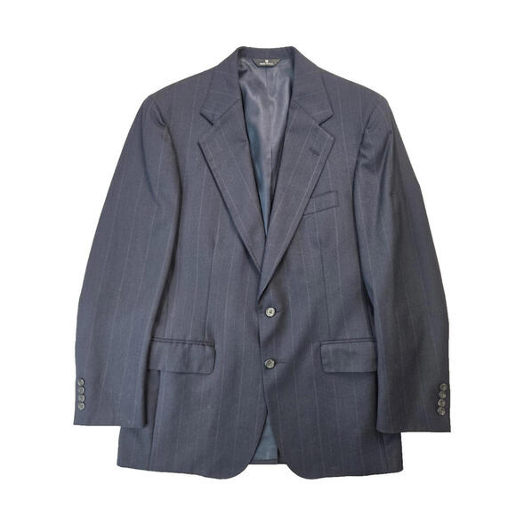 Polo University Club Ralph Lauren Navy Virgin Wool Striped Blazer Jacket Mens M